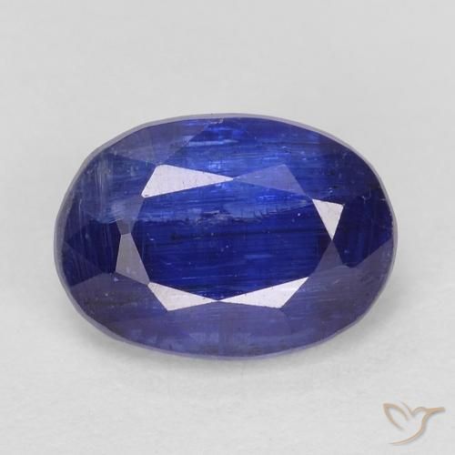 1.07ct 자연스러운 강렬한 네이비 블루 카이아나이트, 타원형, SI