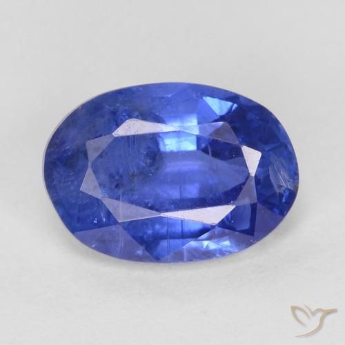 0.91ct 자연스러운 진한 파란색 카이아나이트, 타원형, SI
