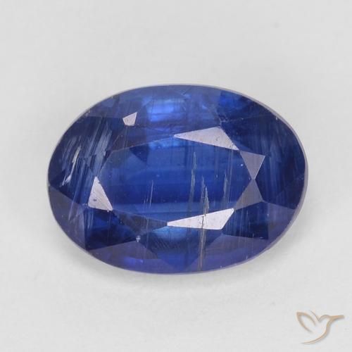 1.00ct 자연스러운 강렬한 네이비 블루 카이아나이트, 타원형, SI