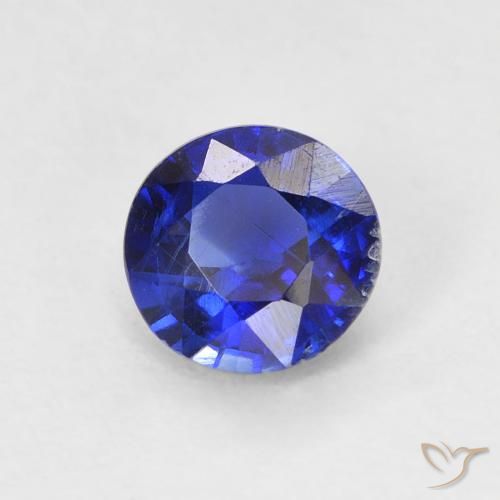 0.66ct 자연스러운 네이비 블루 카이아나이트, 둥근, VS