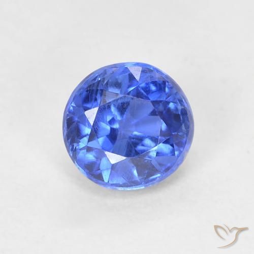 0.78ct 자연스러운 진한 파란색 카이아나이트, 둥근, VS-SI