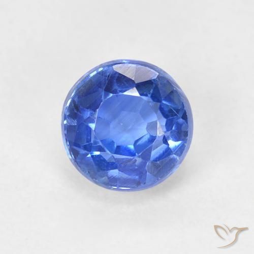 0.91ct 자연스러운 진한 파란색 카이아나이트, 둥근, VS