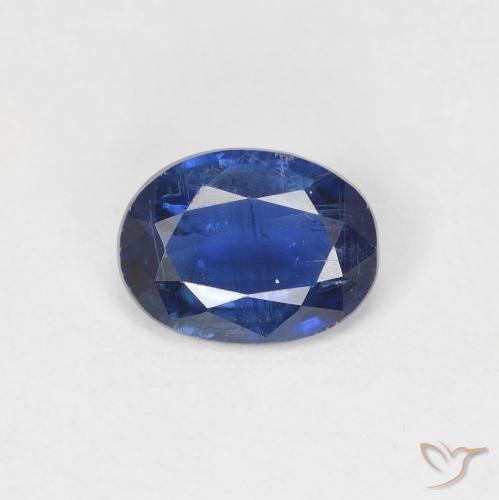 1.35ct 자연스러운 진한 파랑 카이아나이트, 타원형, SI