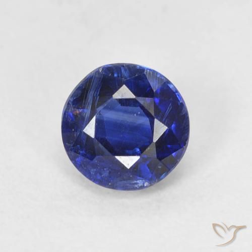 0.76ct 자연스러운 진한 파란색 카이아나이트, 둥근, VS-SI