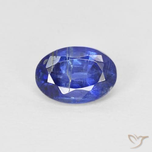 1.00ct 자연스러운 진한 파랑 카이아나이트, 타원형, SI