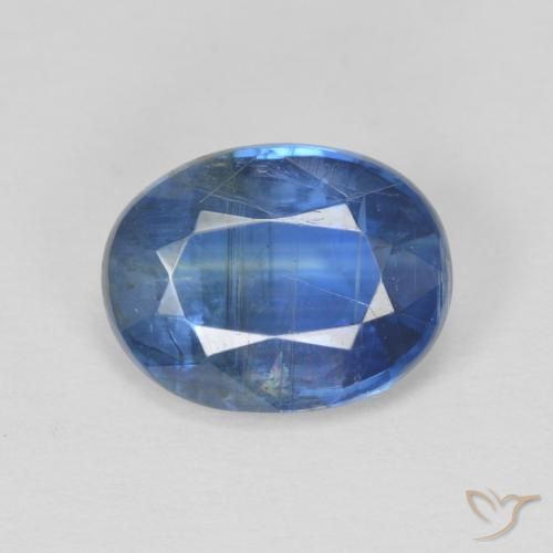 3.01ct 자연스러운 진한 파랑 카이아나이트, 타원형, SI