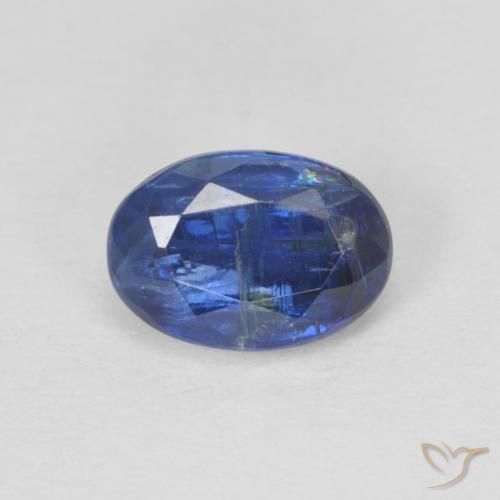 1.21ct 자연스러운 진한 파란색 카이아나이트, 타원형, SI