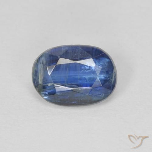 1.05ct 자연스러운 진한 파랑 카이아나이트, 타원형, SI