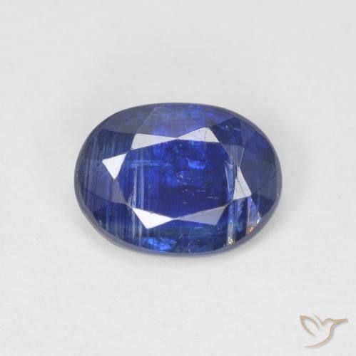 0.88ct 자연스러운 네이비 블루 카이아나이트, 타원형, SI