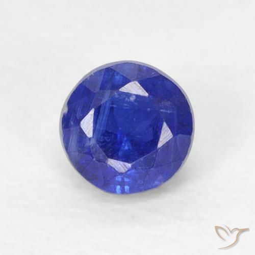 0.34ct 자연스러운 강렬한 네이비 블루 카이아나이트, 둥근, VVS-VS