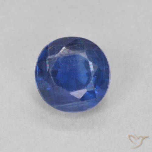 0.45ct 자연스러운 네이비 블루 카이아나이트, 둥근, SI