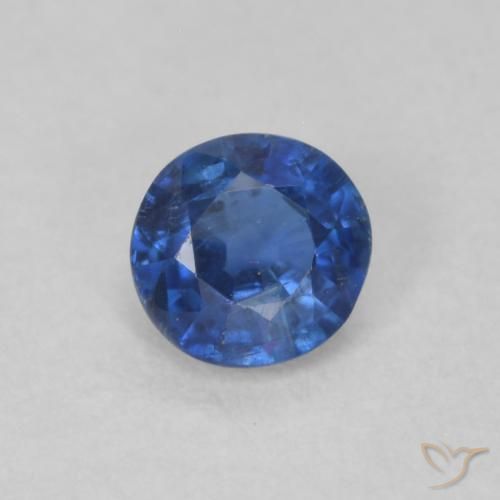 0.34ct 자연스러운 진한 파란색 카이아나이트, 둥근, SI