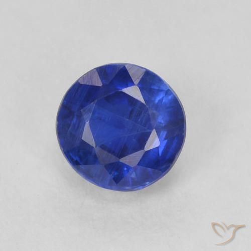 0.46ct 자연스러운 진한 파란색 카이아나이트, 둥근, SI