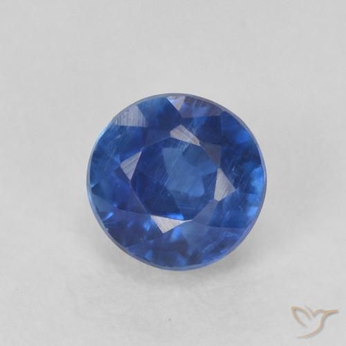 0.55ct 자연스러운 진한 파란색 카이아나이트, 둥근, SI