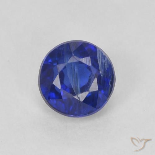 0.44ct 자연스러운 로얄 블루 카이아나이트, 둥근, SI