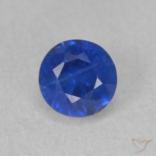 0.51ct 자연스러운 딥 애저 블루 카이아나이트, 둥근, SI