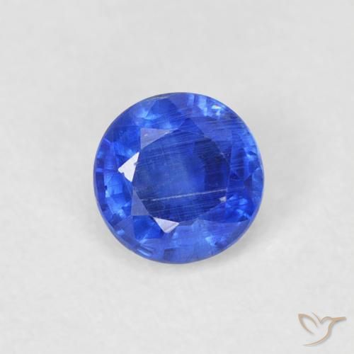 0.34ct 자연스러운 딥 애저 블루 카이아나이트, 둥근, SI
