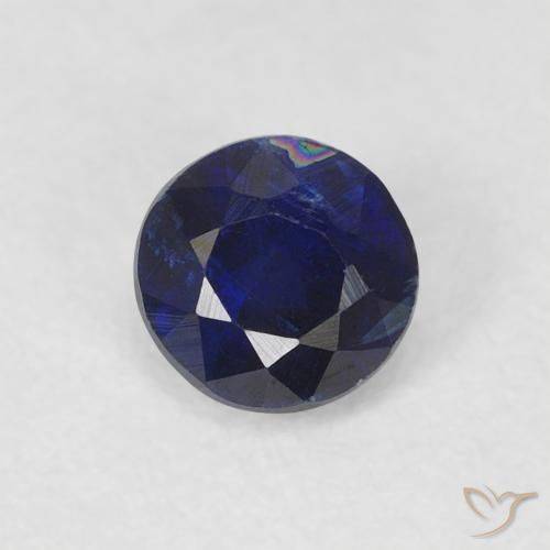 0.43ct 자연스러운 진한 파랑 카이아나이트, 둥근, SI