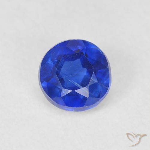 0.39ct 자연스러운 딥 애저 블루 카이아나이트, 둥근, SI