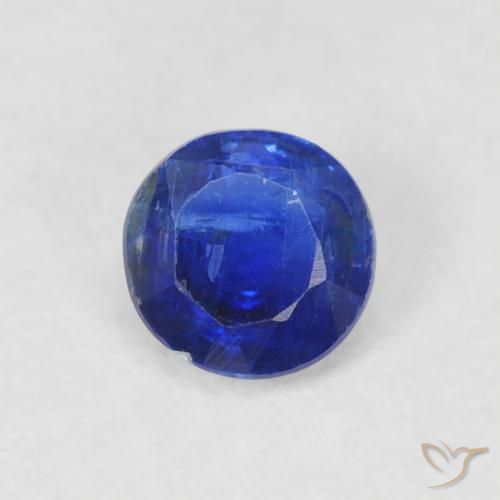 0.38ct 자연스러운 네이비 블루 카이아나이트, 둥근, SI