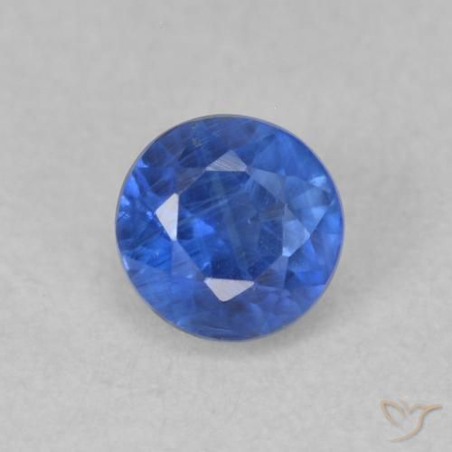 0.48ct 자연스러운 진한 파란색 카이아나이트, 둥근, SI