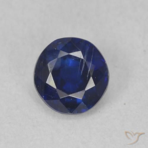 0.42ct 자연스러운 진한 파란색 카이아나이트, 둥근, SI