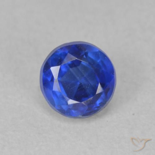 0.47ct 자연스러운 진한 파란색 카이아나이트, 둥근, SI