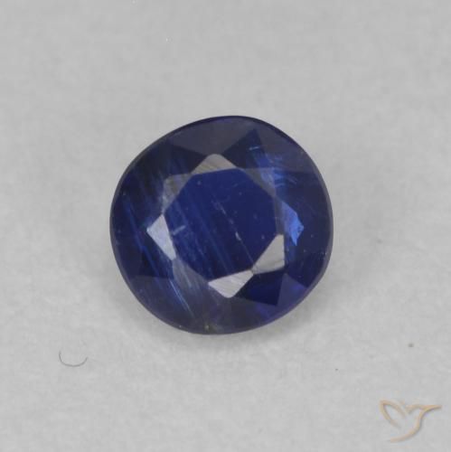 0.40ct 자연스러운 네이비 블루 카이아나이트, 둥근, SI