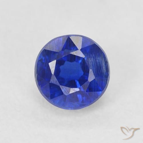 0.51ct 자연스러운 진한 파란색 카이아나이트, 둥근, SI