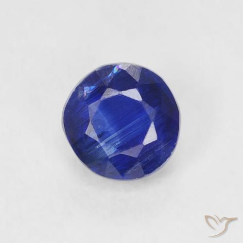 0.36ct 자연스러운 강렬한 네이비 블루 카이아나이트, 둥근, SI