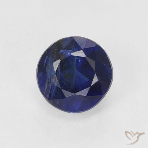 0.54ct 자연스러운 매우 깊은 파란색 카이아나이트, 둥근, SI