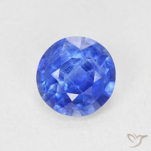 0.63ct 자연스러운 딥 애저 블루 카이아나이트, 둥근, SI