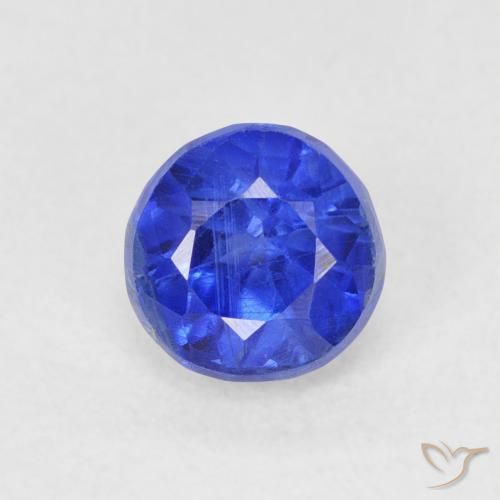 0.86ct 자연스러운 딥 애저 블루 카이아나이트, 둥근, SI
