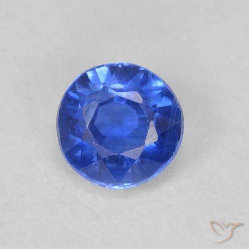 0.44ct 자연스러운 딥 애저 블루 카이아나이트, 둥근, VS-SI