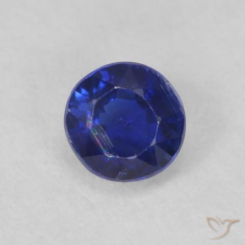 0.45ct 자연스러운 매우 깊은 파란색 카이아나이트, 둥근, VS-SI