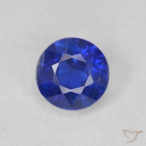 0.47ct 자연스러운 강청색 카이아나이트, 둥근, VS-SI