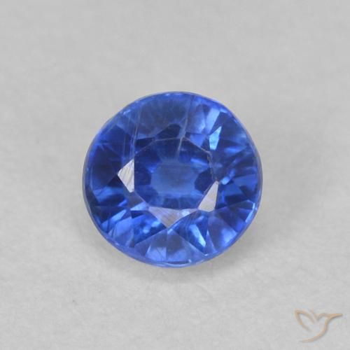 0.47ct 자연스러운 딥 애저 블루 카이아나이트, 둥근, VS-SI