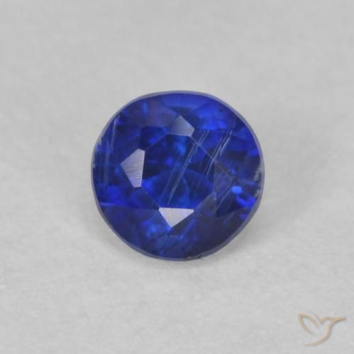 0.47ct 자연스러운 강렬한 네이비 블루 카이아나이트, 둥근, SI