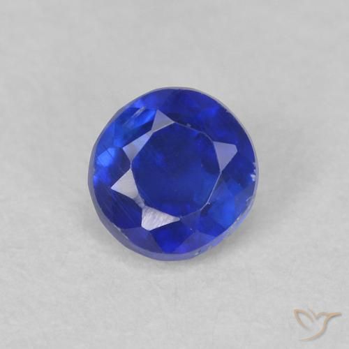 0.40ct 자연스러운 강렬한 네이비 블루 카이아나이트, 둥근, VS-SI