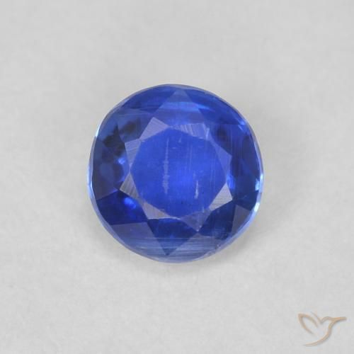 0.38ct 자연스러운 네이비 블루 카이아나이트, 둥근, VS-SI