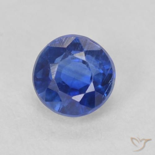 0.49ct 자연스러운 진한 파란색 카이아나이트, 둥근, SI