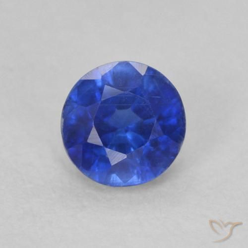 0.38ct 자연스러운 딥 애저 블루 카이아나이트, 둥근, VS-SI
