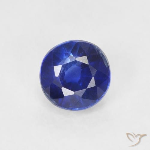 0.45ct 자연스러운 강렬한 네이비 블루 카이아나이트, 둥근, VS-SI