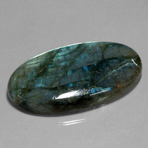 47.29캐럿 천연 멀티컬러 라브라도라이트, 투명한, 38.4×21.8 mm, 투명/반투명