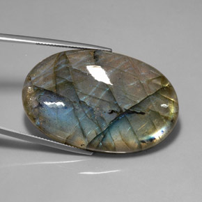 72.08캐럿 천연 멀티컬러 라브라도라이트, 투명한, 41.8×26.8 mm, 투명/반투명