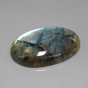 72.08캐럿 천연 멀티컬러 라브라도라이트, 투명한, 41.8×26.8 mm, 투명/반투명