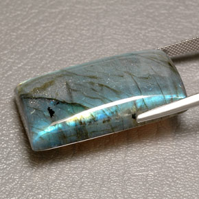66.83캐럿 천연 멀티컬러 라브라도라이트, 투명한, 35.2×19.5 mm, 투명/반투명