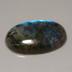 31.68캐럿 천연 멀티컬러 라브라도라이트, 투명한, 30.5×18.6 mm, 투명/반투명
