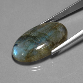22.69캐럿 천연 멀티컬러 라브라도라이트, 투명한, 27.2×16.5 mm, 투명/반투명