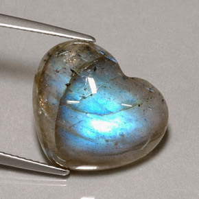 9.60캐럿 천연 멀티컬러 라브라도라이트, 투명한, 17.3×14.6 mm, 투명/반투명